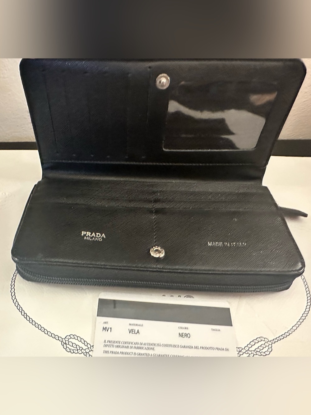 Prada black nylon and leather zippy and snap wallet - Picture 3 of 9